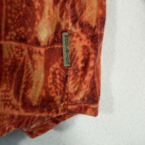 Woolrich Womens Corduroy Button Up Shirt Black Cherry Leaf Print Cotton Small - Picture 7 of 10